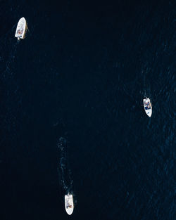 Aerial view of boats in sea