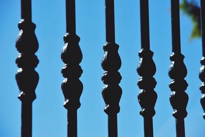 Low angle view of metallic structure against sky