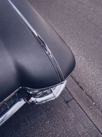 High angle view of wet car on street