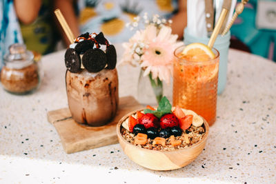 Close-up of dessert with ice cream