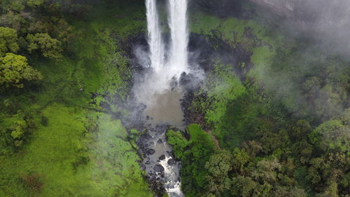 Scenic view of waterfall