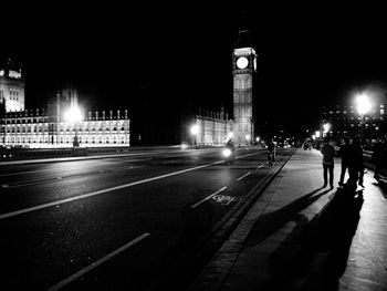 Illuminated street light at night