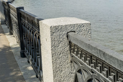 High angle view of staircase in sea