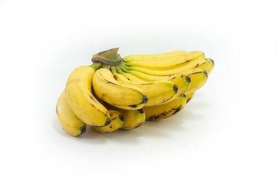 Close-up of yellow fruit against white background