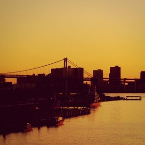 View of city at sunset