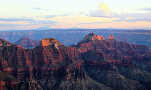 Panoramic view of rock formations against sky