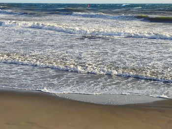 Waves rushing towards shore