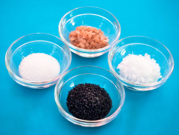 High angle view of food on table