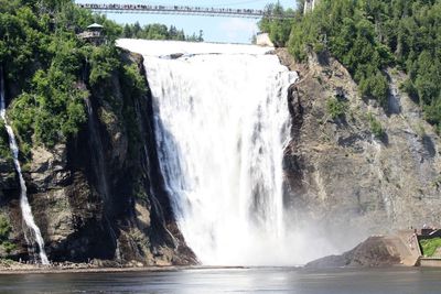 Scenic view of waterfall