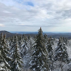 Scenic view of snow covered landscape against sky