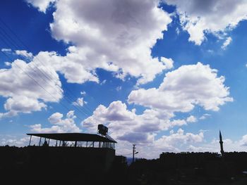 Low angle view of built structure against cloudy sky