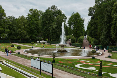 View of fountain in park