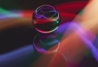 Close-up of bubbles in drinking glass