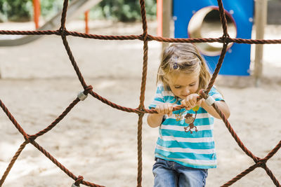 Girl playing outdoors