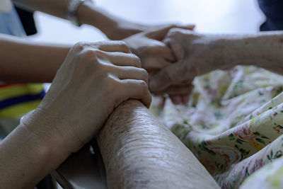 Close-up of woman hand