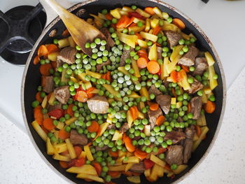 High angle view of vegetables in bowl