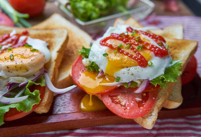 Close-up of food on table