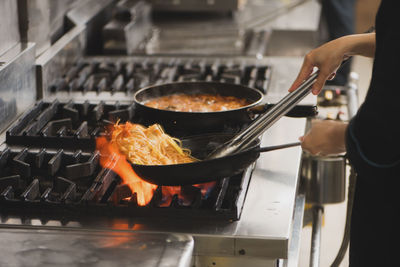 Man preparing food in kitchen