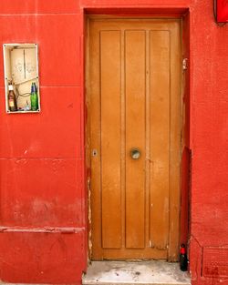 Closed door of building