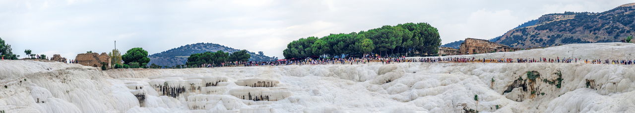 Panoramic view of rocks against sky