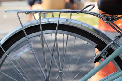 Close-up of bicycle wheel