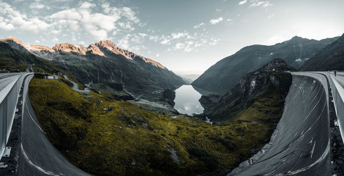 Panoramic view of mountains against sky