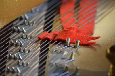 Full frame shot of guitar fretboard