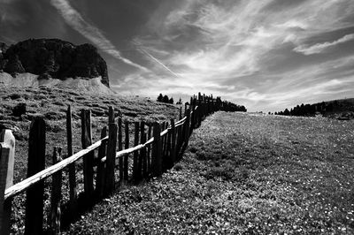 Panoramic shot of field against sky