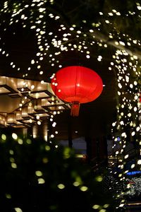 Low angle view of illuminated lanterns