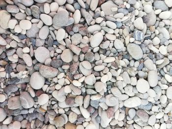 Full frame shot of pebbles on beach