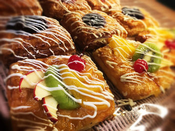 High angle view of dessert in plate