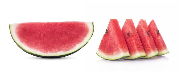 Close-up of strawberry against white background