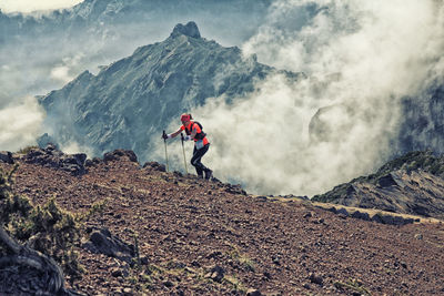 Man standing on mountain