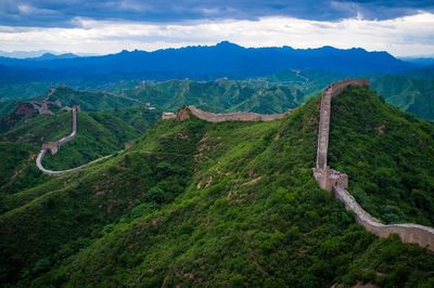 High angle view of road passing through landscape