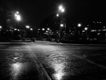 Illuminated city at night