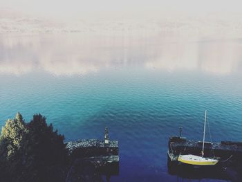 High angle view of sea against sky