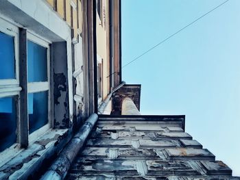 Low angle view of building against clear sky