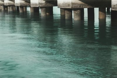 High angle view of built structure in sea