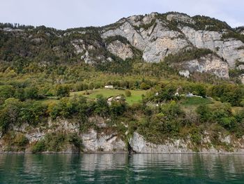 Scenic view of lake against mountain