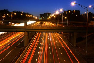 Traffic on road at night