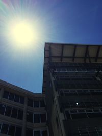 Low angle view of building against blue sky