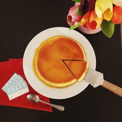 High angle view of coffee on table