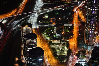 Illuminated city at night