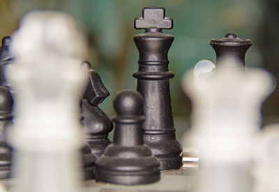 Close-up of chess pieces