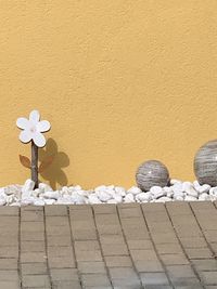 White flower on wall