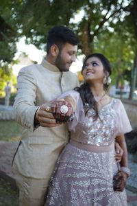 Young couple standing outdoors