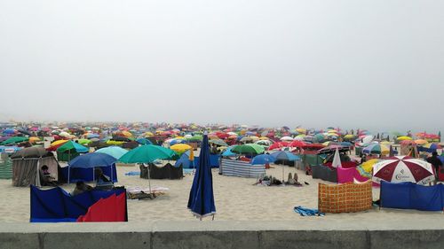 Crowded colorful beach