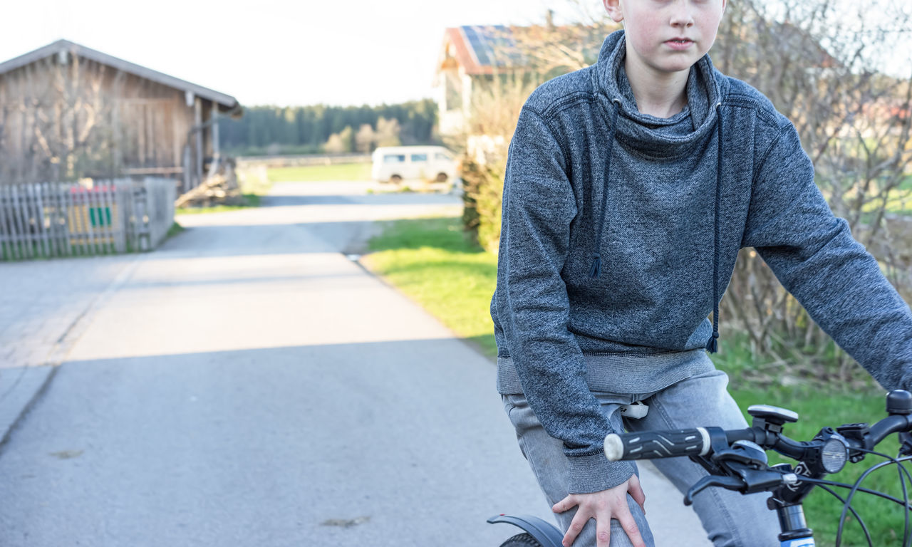 Biking teen