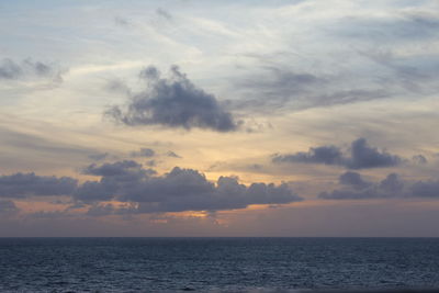 Scenic view of sea against sky at sunset