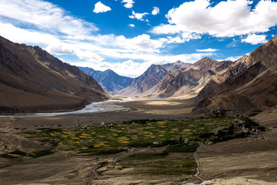 Scenic view of mountains against sky